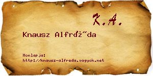 Knausz Alfréda névjegykártya